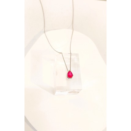 Ασημένιο κολιέ δάκρυ με ζιργκον SN262